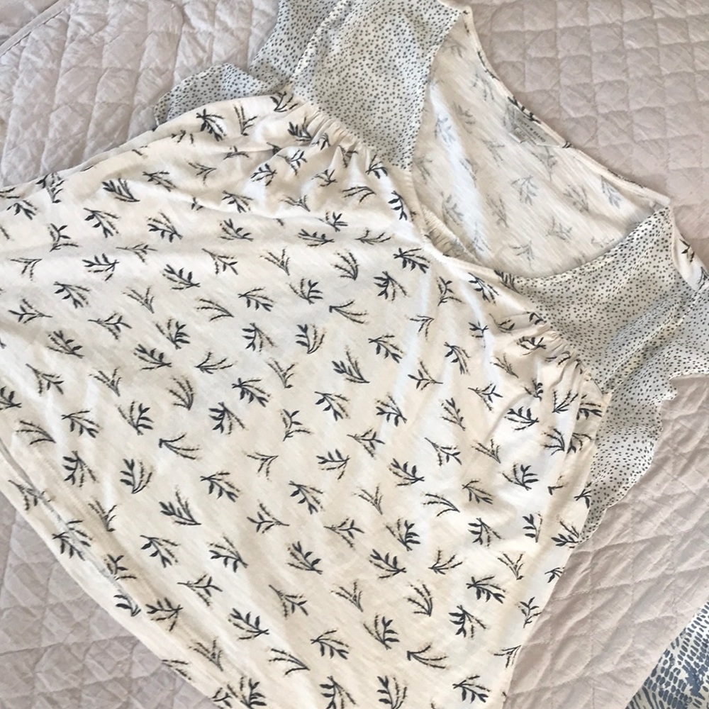 Lucky Brand Ruffled Shoulder Top- Large